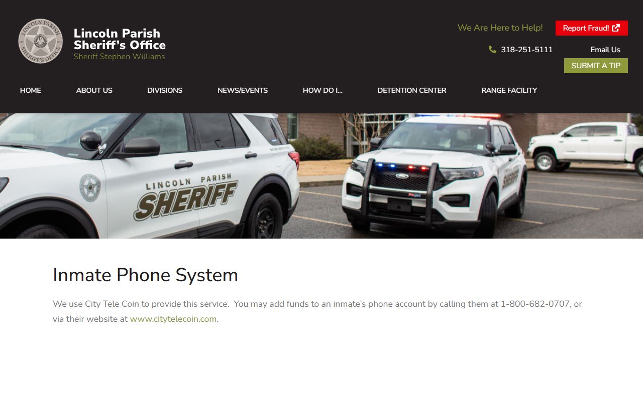 Lincoln Parish arrest records inmate phone system source