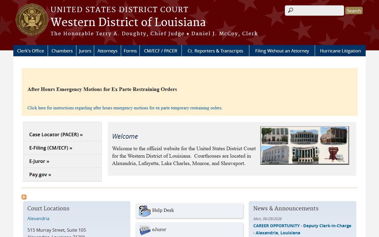 Lincoln Parish court records Western District of Louisiana federal court