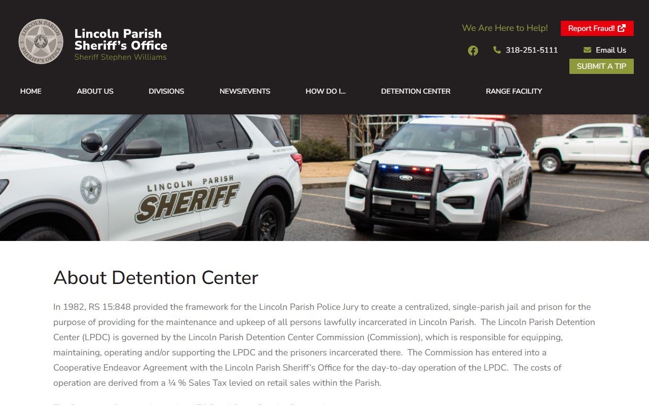 Lincoln Parish inmate search detention center overview