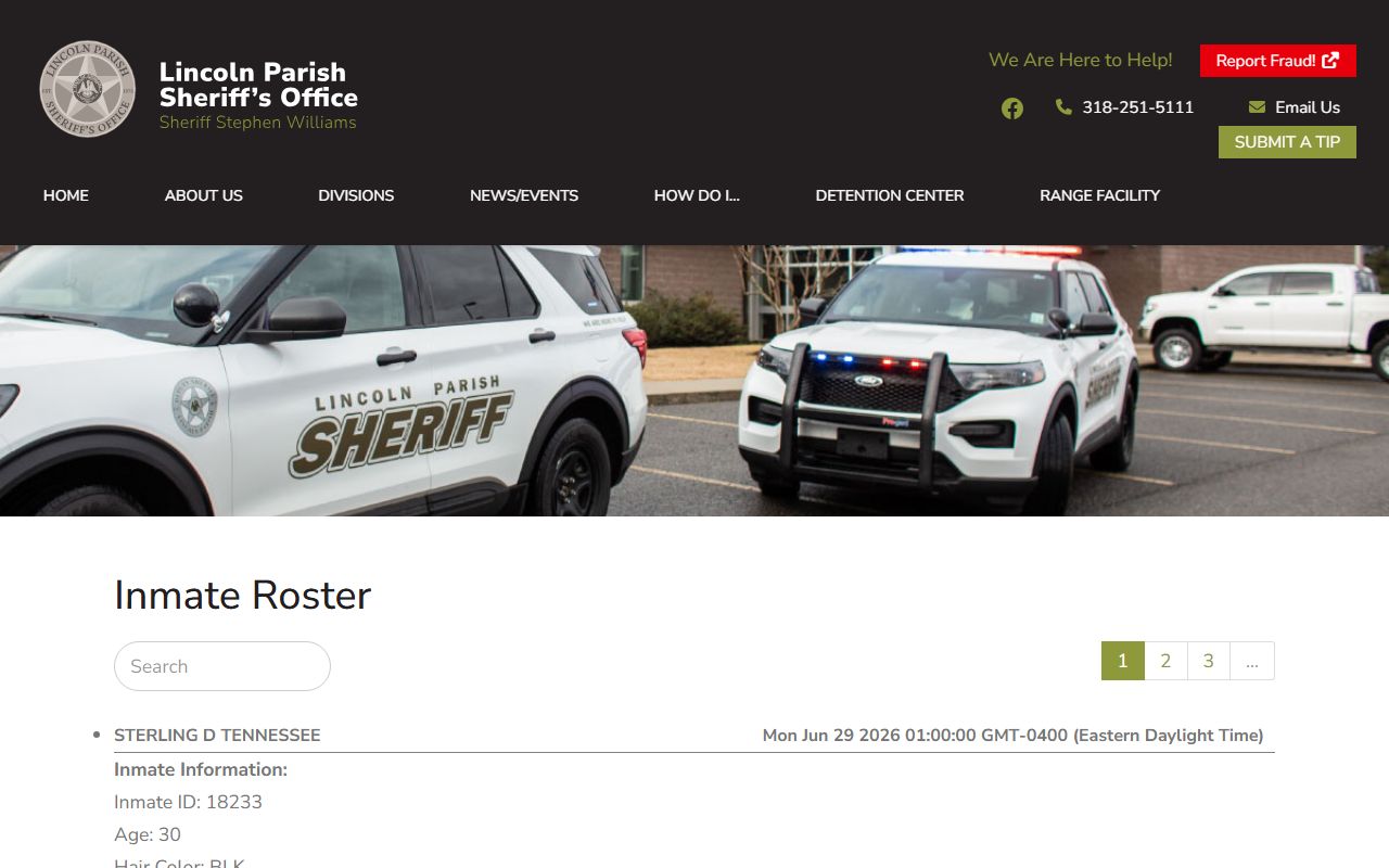 Lincoln Parish inmate search official inmate roster